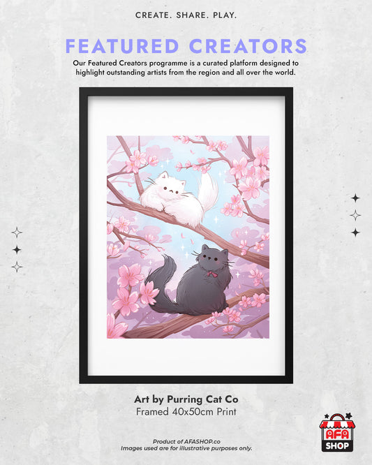Framed 40x50cm Print (Art by Purring Cat Co)