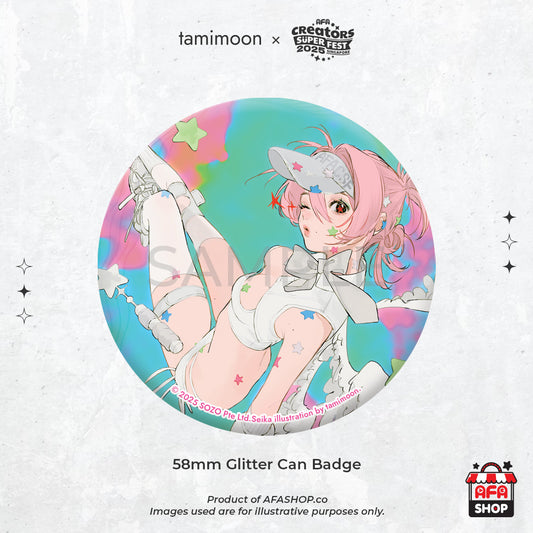 AFACSF25 - Glitter Can Badge (Art by tamimoon)